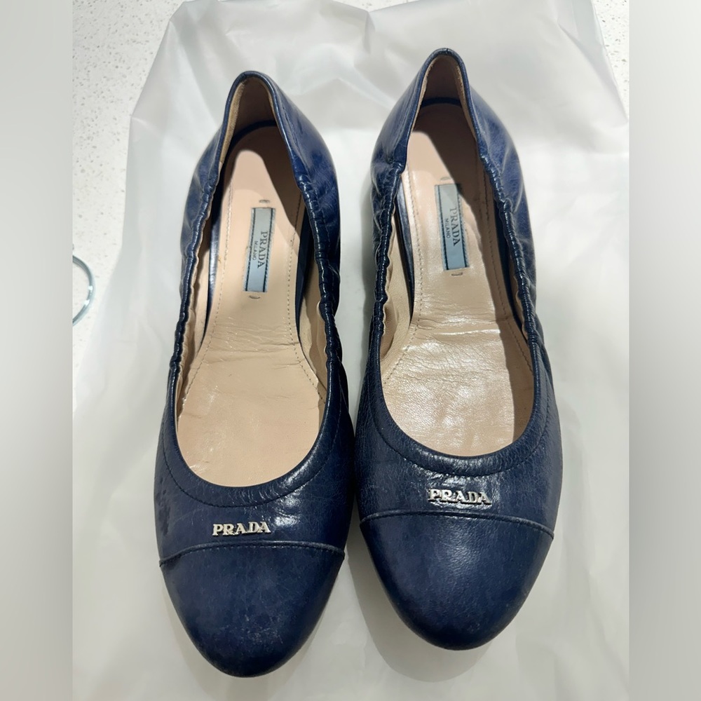 Prada Navy Blue Flats